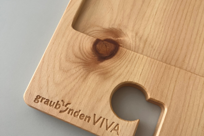 Eingeprägtes Logo "graubündenVIVA" Eingeprägtes Logo "graubündenVIVA"