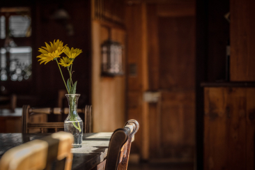 Blume in einem Restaurant